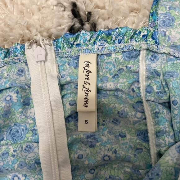 For Love And Lemons Blue Floral Mini Dress - Picture 3 of 6